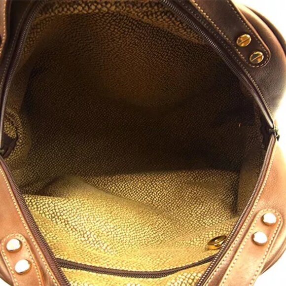 Borbonese Handbag Brown Beige Woman unisex Authentic - Picture 5 of 6